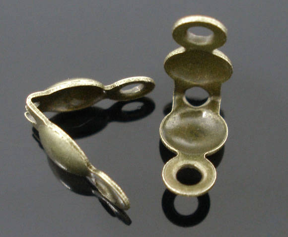 CRIMP ENDS - CALOTTES - BRONZE - 8 *4mm - SOLD PER PACK OF 20