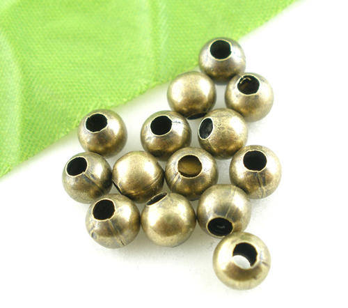 SPACER BEADS - SMOOTH BALL - BRONZE - 6mm - 20 PCS