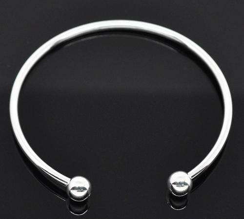 BRACELETS - FOR EUROPEAN STYLE BEADS - SILVER PLATED - 19cm