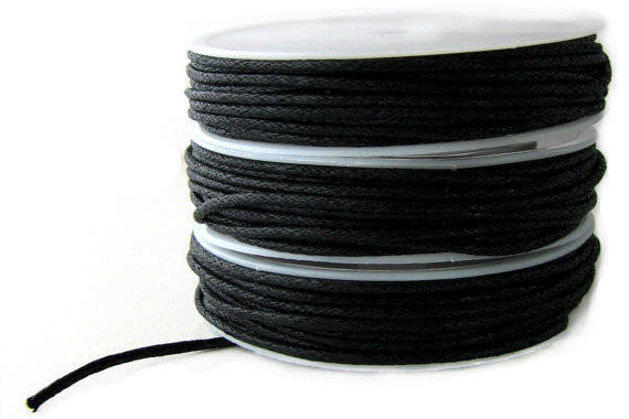WAX CORD - BLACK - 1.5mm - SOLD PER 5 METERS