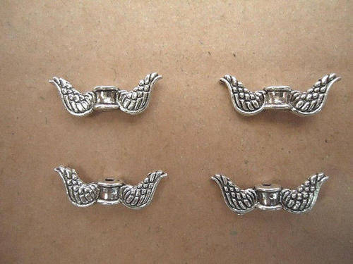 SPACERS - TIBETAN SILVER -  ANGEL WINGS - ARCHED