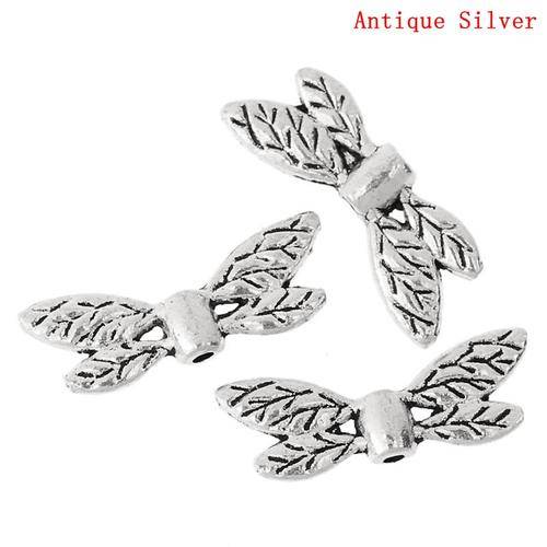 CHARMS - ANTIQUE SILVER - DRAGONFLY WINGS - 22x8mm - 2 PCS