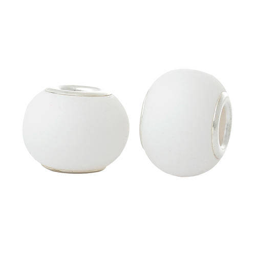 EUROPEAN STYLE - MURANO GLASS BEADS - SOLID WHITE