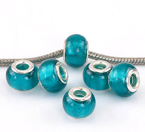 EUROPEAN STYLE - MURANO GLASS BEADS - MALACHITE GREEN