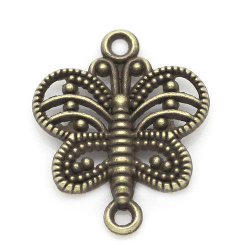 CONNECTORS - ANTIQUE BRONZE - BUTTERFLY - 17x14mm
