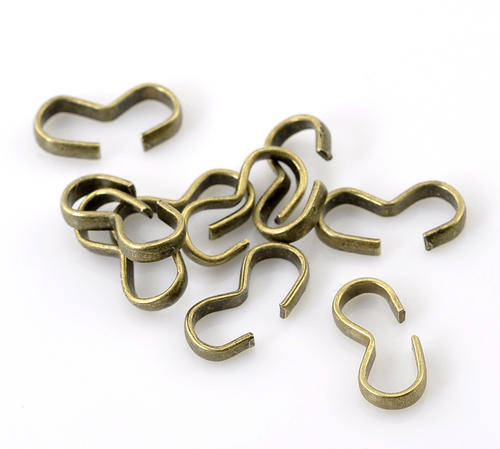 CRIMP CONNECTORS "W" - ANTIQUE BRONZE - 13x6mm - 10 PCS