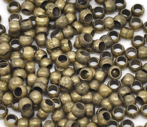 CRIMP BEADS - ROUND - BRONZE TONE - 3.5x2.5mm - 50 PCS