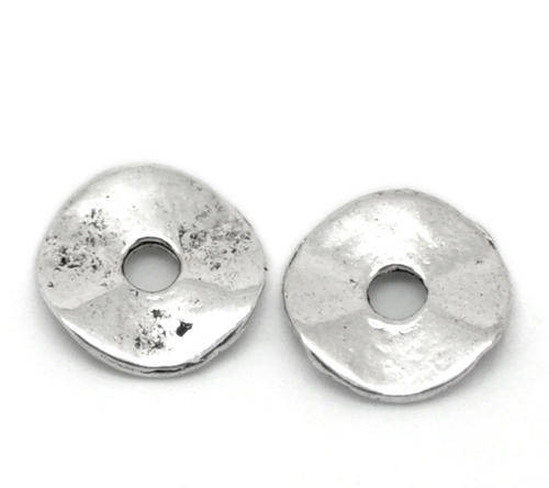 SPACERS - ANTIQUE SILVER - ROUND WITH TWIST - 10x9mm