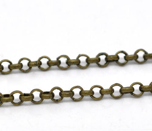 CHAIN - ANTIQUE BRONZE - LINK OPENED - 3.2x0.5mmm - SOLD PER PACK OF 1 METER
