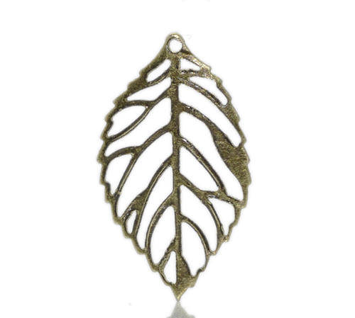 CHARMS - ANTIQUE BRONZE - FILIGREE LEAF - PENDANTS - 24x13mm