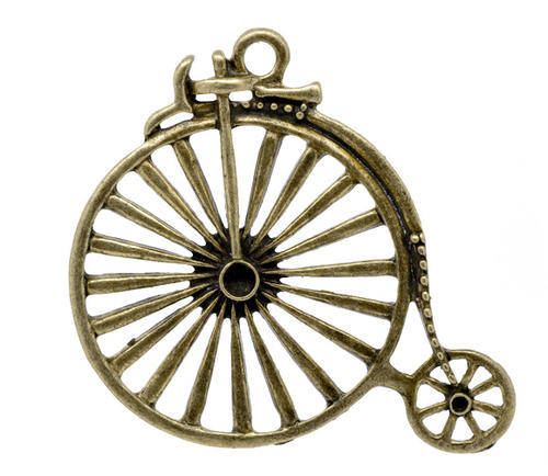 CHARMS - BRONZE TONE - VINTAGE PENNY FARTHING - BICYCLE - LARGE - PENDANTS - 5x4.6cm