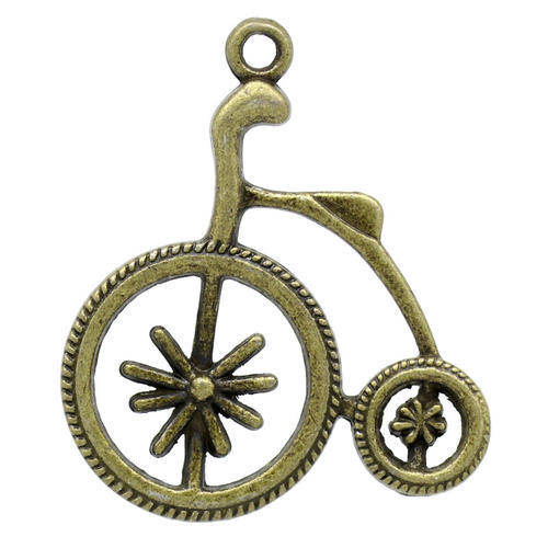 CHARMS - ANTIQUE BRONZE - VINTAGE PENNY FARTHING - BICYCLE - 3.2x2.7cm