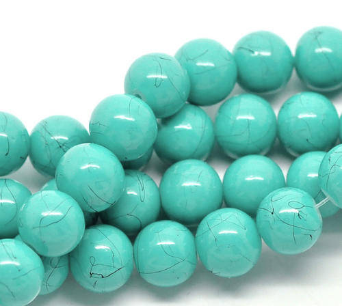 GLASS BEADS - TURQUOISE - ROUND - 10mm - SOLD PER BEAD