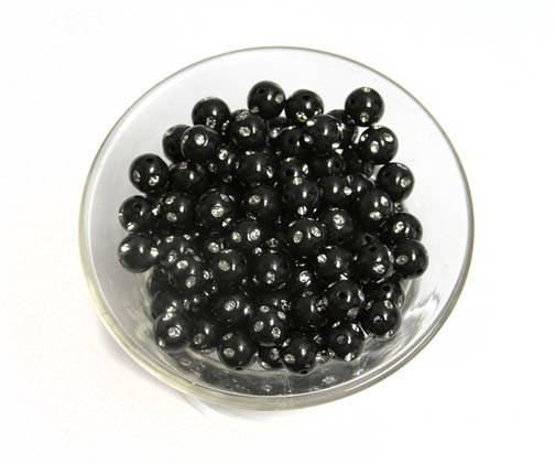 ACRYLIC - RHINESTONE - BLING - ROUND - BEADS - 8mm - BLACK
