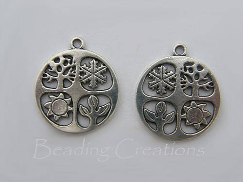 PENDANTS - ANTIQUE SILVER - FOUR SEASONS - CHARMS - 28x25mm