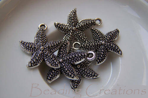 CHARMS/CHARM/ANTIQUE SILVER CHARMS/STARFISH CHARMS/CHARM PENDANTS/BEADING CHARMS/METAL CHARM