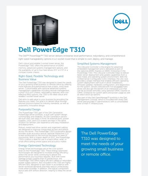 Dell PowerEdge T310 server-pre used.