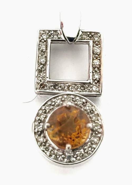LOOK AT THIS BEAUT Pendant Diamonds 031ct and citrine