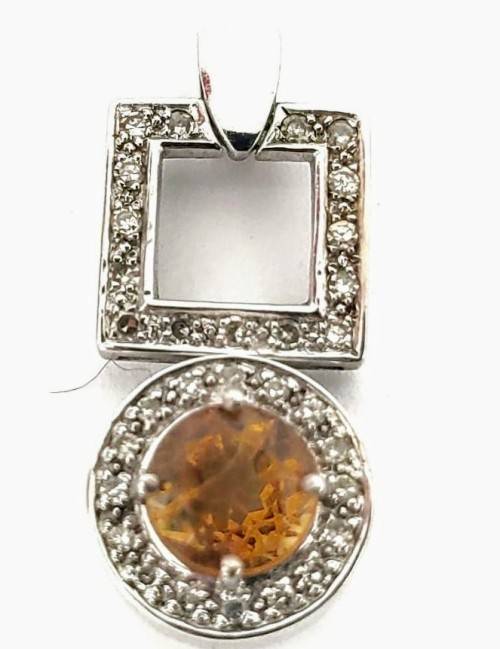 LOOK AT THIS BEAUT Pendant Diamonds 031ct and citrine