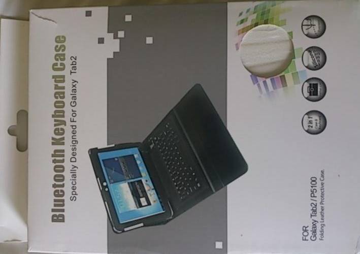 White Bluetooth Keyboard and Cover for Samsung Galaxy Tab 2 P5100 10.1 inch