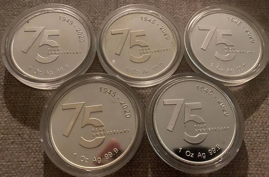 5 X SILVER CSIR ONE 1 Oz COINS