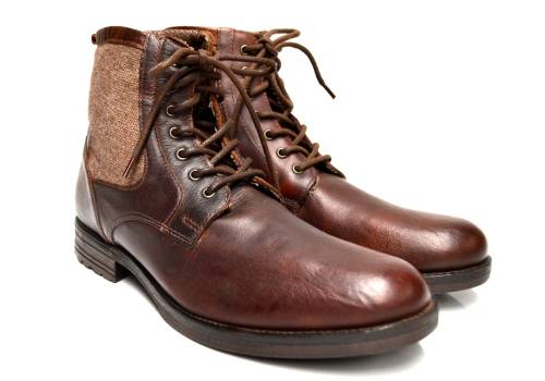 Genuine Leather Men's Brown Leather  Combat Boot