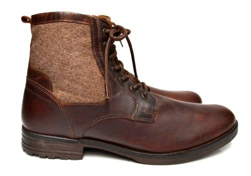 Genuine Leather Men's Brown Leather  Combat Boot