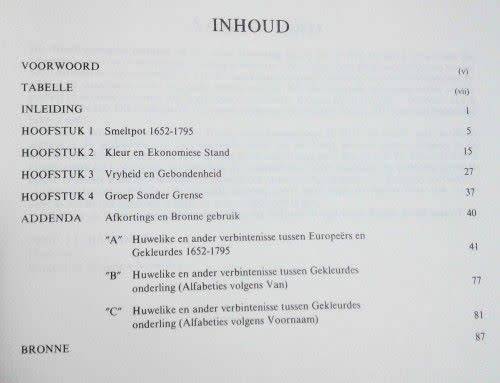 Groep Sonder Grense: Die Rol en Status van die Gemengde Bevolking aan die Kaap, 1652-1795.