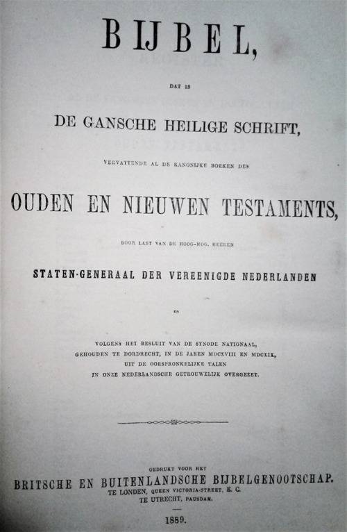 Staten Bijbel 1889.