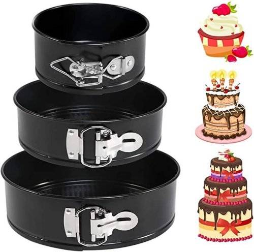 Set of 3 Non-Stick Pan Cake Mould Carbon Steel Round Pan