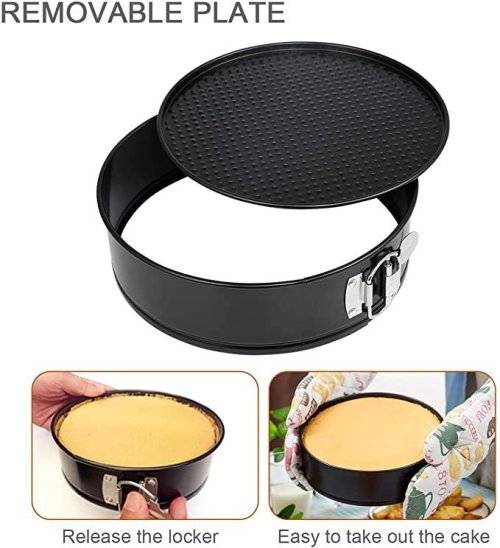 Set of 3 Non-Stick Pan Cake Mould Carbon Steel Round Pan