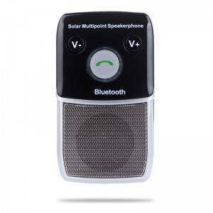 Solar-powered Wireless Bluetooth Hands Free Car Kit Speakerphone for iPhone HTC Samsung k1012