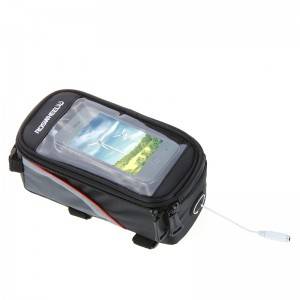 Bike Bicycle Frame Front Tube Bag for Cell Phone 4.8" PVC red With Headset Jack h9401r