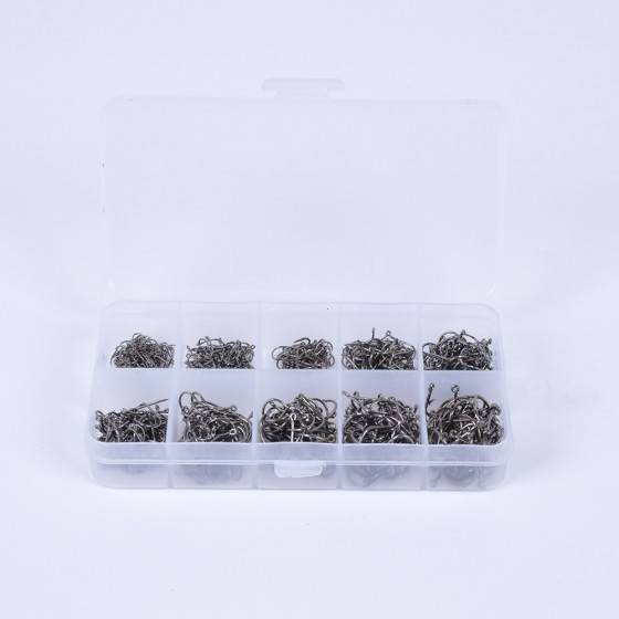 600pcs Fish Jig Hooks with Hole Fishing Tackle Box 3# -12# 10 Sizes Carbon Steel h10968