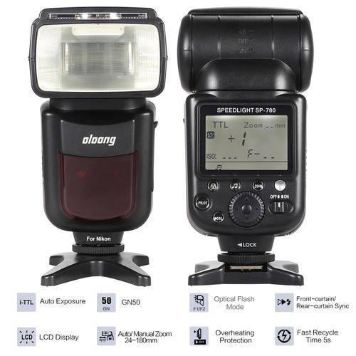 Oloong SP-780 Automatic Manual Zoom Electronic Wireless Speedlite Speedlight Flash Light Lamp i-TTL