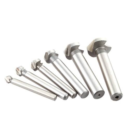 6pcs/set 90 Degrees Three Blade High-speed Steel Round Shank Chamfer Countersink Set 3 Flute HSS4241