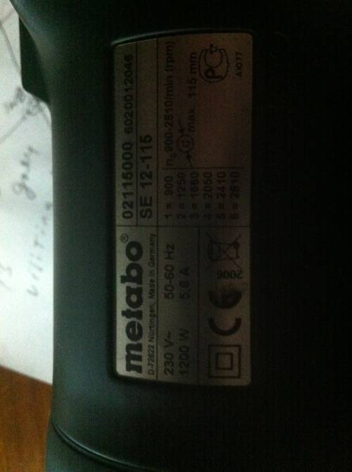 Metabo SE 12-115 Burnishing Machine
