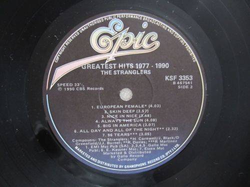 THE STRANGLERS - Greatest Hits1977-1990 - South Africa - Vinyl LP Record - VG / VG