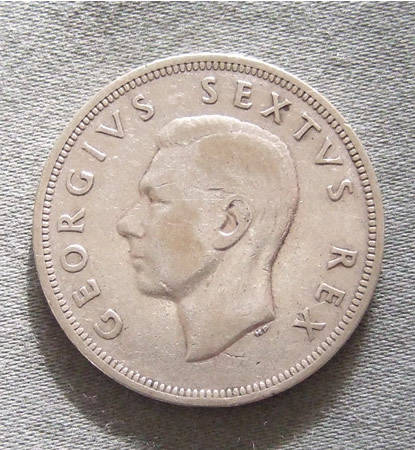 South Africa 2 1/2 Shillings 1948 About VF