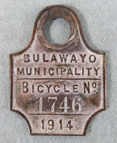 Rhodesia Bulawayo Municipality Bicycle Licence 1914