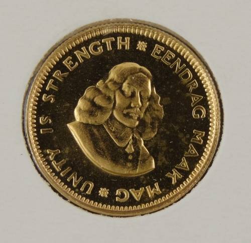 SOUTH AFRICA, 1970 R1 PROOF GOLD
