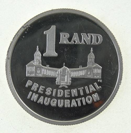 SOUTH AFRICA SILVER PROOF (IMPARED) 1994 PRESIDENTIAL INAUGURATION R1