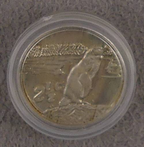 South Africa Proof Tickey 2 1/2 Cents 1998 Marine Series Jackass Penguin