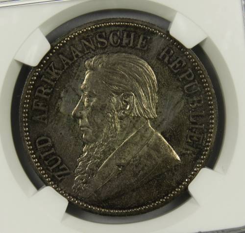 ZAR Kruger Crown 1892 5 Shillings Double Shaft NGC MS63 for Fred90