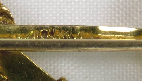 Africa Gold Miners Brooch Ca 1900 Spade & Pick 9ct Hallmark