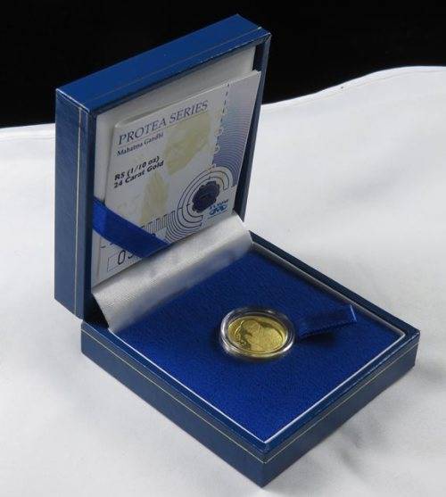 2008 Protea Mahatma Gandhi 1/10oz Proof Gold Coin