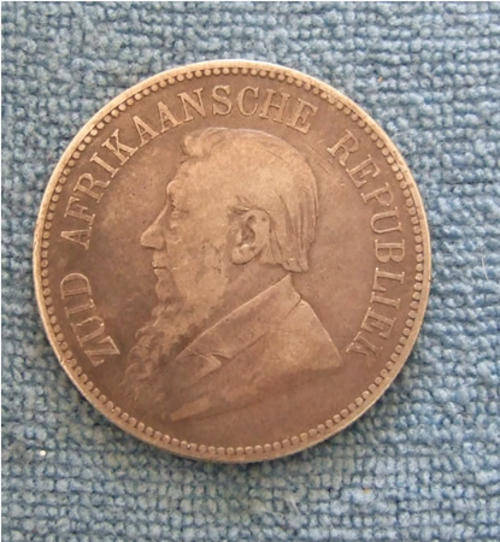 ZAR Kruger 5 Shillings 1892 Double Shaft