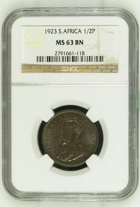 South Africa 1923 Half Penny NGC MS63BN