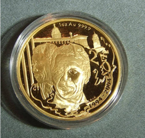 2004 Protea Gold 1 oz 10 Years Of Democracy