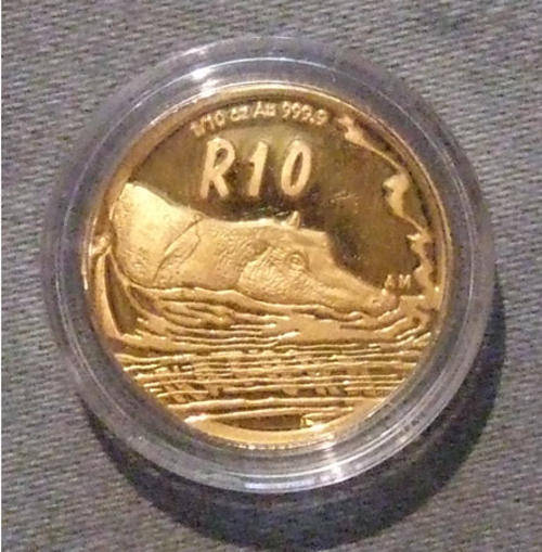 Hippopotamus 2005 Natura 1/10 oz Proof Coin